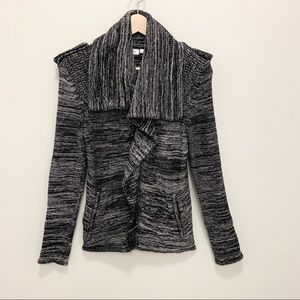 Firth Marled Motorcycle Cardigan ZIPUP black/ivory